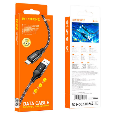 Кабель BOROFONE BX56 Delightful charging data cable for Micro Black (BX56MB) - зображення 5