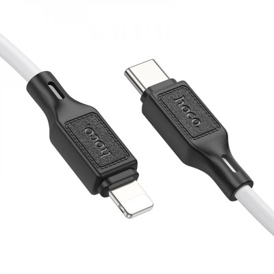 Кабель HOCO X90 Cool silicone PD charging data cable for iP White (6931474788399) - зображення 3
