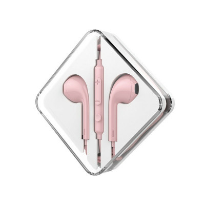 Навушники HOCO M55 Memory sound wire control earphones with mic Pink (6957531099925) - изображение 2