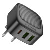 Мережевий зарядний пристрій BOROFONE BAS23A Lucky PD30W(1C2A) charger(EU) Black (Черный)- № 5