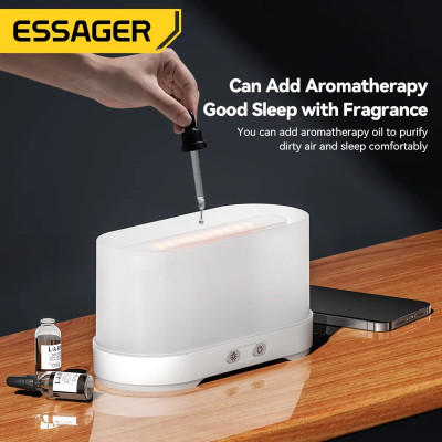 Зволожувачі повітря ESSAGER Flame Aromatherapy Humidifier Black - зображення 6
