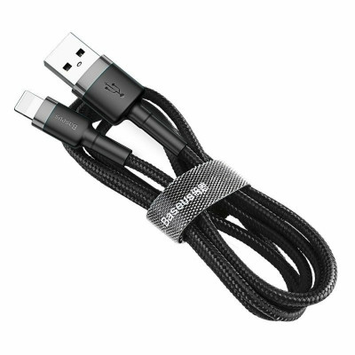 Кабель Baseus Cafule Cable USB For Lightning 1.5A 2m Gray+Black (CALKLF-CG1) - зображення 3