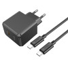 Мережевий зарядний пристрій HOCO CS13A Ocean single port PD20W charger set(Type-C to Type-C) Black (7073)- № 2