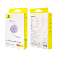 Кабель Baseus Free2Draw Mini Retractable Charging Cable Type-C to Type-C 100W 1m Nebula Purple  - фото № 2