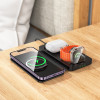 Бездротовий зарядний пристрій HOCO CQ13 Triumph 3-in-1 travel folding wireless fast charger Black (7073)- № 7