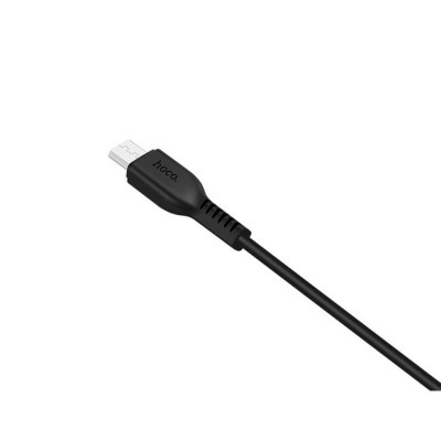 Кабель HOCO X20 USB to Micro 2.4A, 1м, ПВХ, разъемы TPE, Черный (6957531068822) - изображение 3