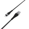 Кабель BOROFONE BX32 USB to iP 2.4A, 1m, nylon, aluminum+TPE connectors, Black (7073)- № 3