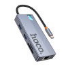 USB-хаб HOCO HB52 Wow 8-in-1 multi-function converter (HDTV+RJ45+SD/TF+PD+Type-C3.0+USB3.0*2) Deep Space Gray k57927 - № 1 USB-хаб HOCO HB52 Wow 8-in-1 multi-function converter (HDTV+RJ45+SD/TF+PD+Type-C3.0+USB3.0*2) Deep Space Gray (Deep-Space-Gray) Hoco - № 1
