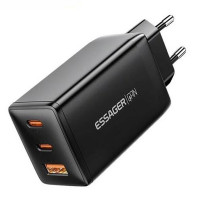 Мережевий зарядний пристрій ESSAGER DIANYUN 67W GaN travel charger 2C+A black (Колір Black) - фото № 3
