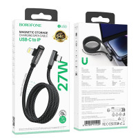 Кабель BOROFONE BU50 elbow magnetic PD charging data cable iP 1m Black (Цвет Черный) - фото № 6