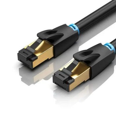 Кабель Vention Cat.8 SFTP Patch Cable 1M Black (IKABF) - изображение 1