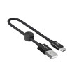 Кабель HOCO X35 USB to Type-C 3A, 0,25м, нейлон, алюминиевые разъемы, Черный (6931474707451)