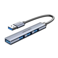USB-хаб Vention USB 3.0 to USB 3.0/USB 2.0*3 Mini Hub 0.15M Gray Metal Type (CKOHB) (Цвет Metal Gray), Атикул k47986 |  купить на VILKI.NET - фото № 1