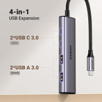 USB-хаб UGREEN 4-Port USB-C Hub (Цвет Серый) - фото № 2