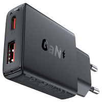 Мережевий зарядний пристрій ACEFAST A69 PD30W GaN (USB-A+USB-C) ultra-thin charger Black (Цвет 7073) - фото № 2