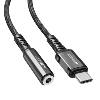 Кабель ACEFAST C1-07 Переходной кабель для наушников из алюминиевого сплава USB-C на 3,5 мм, черный (AFC1-07B) - изображение 1