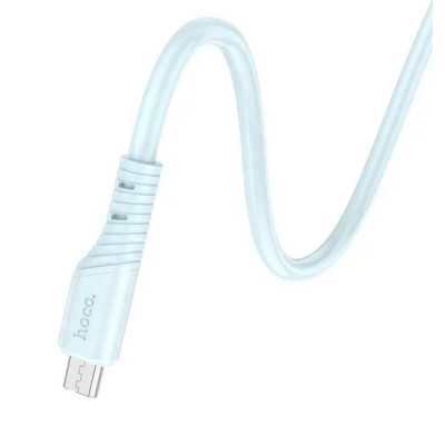 Кабель HOCO X97 Crystal color silicone charging data cable Micro light blue (6931474799845) - зображення 3