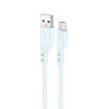 Кабель HOCO X97 Crystal color silicone charging data cable Micro light blue (6931474799845)