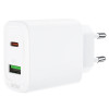 Мережевий зарядний пристрій ACEFAST A25 PD20W (USB-C+USB-A) dual port charger White (Белый)- № 4