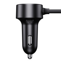Автомобільний зарядний пристрій Baseus High Efficiency Pro 1-for-2 Car Cigarette Lighter 30W Cosmic Black (Цвет Cosmic-Black) - фото № 5