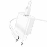 Мережевий зарядний пристрій BOROFONE BA72A Spring single port QC3.0 charger set(Type-C) 18W White