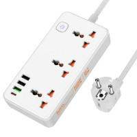 Мережевий подовжувач HOCO AC8A Storm 3-position socket(PD30W/1C3A) White (Цвет Белый) - фото № 2