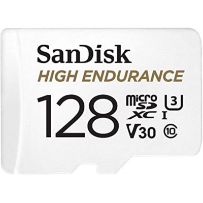 microSDXC (UHS-1 U3) SanDisk High Endurance 128Gb class 10 V30 (100Mb/s) (adapterSD) (SDSQQNR-128G-GN6IA) - изображение 1