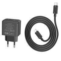 Мережевий зарядний пристрій HOCO CS13A Ocean single port PD20W charger set(Type-C to Type-C) Black (Цвет 7073) - фото № 4