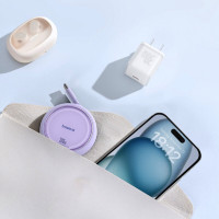 Кабель Baseus Free2Draw Mini Retractable Charging Cable Type-C to Type-C 100W 1m Nebula Purple  - фото № 6