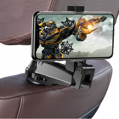Тримач для мобiльного Baseus Backseat Vehicle Phone Holder Hook Black - зображення 2