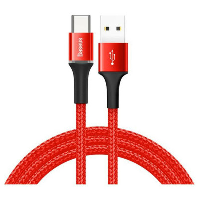 Кабель Baseus Halo Data Cable USB For Type-C 3A 1m Red - зображення 1