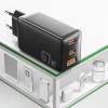 Мережевий зарядний пристрій ESSAGER DIANYUN 67W GaN travel charger 2C+A black (Black)- № 5