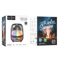 Портативна колонка HOCO BS58 Crystal colorful luminous BT speaker Magic Black Night (Цвет Magic-Black-Night) - фото № 5