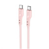 Кабель HOCO X97 Crystal color 60W silicone charging data cable Type-C to Type-C light pink (6931474799944) - зображення 2