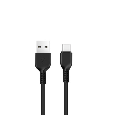 Кабель HOCO X20 USB to Type-C 3A, 2м, ПВХ, разъемы TPE, Черный (6957531068907) - изображение 1