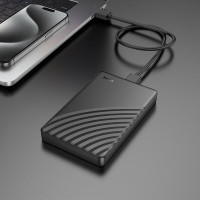 Зовнішня кишеня для накопичувача HOCO HB46 USB3.0 2.5-inch SATA hard drive enclosure Black  - фото № 6