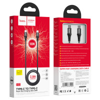Кабель HOCO X50 Type-C to Type-C Exquisito 100W charging data cable(L=2M) Black (Цвет 7073) - фото № 5