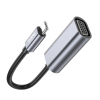 Кабель-перехiдник HOCO UA21 Origin Type-C to VGA converter Metal Gray (Колір Metal Gray) - фото № 2