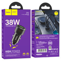 Автомобільний зарядний пристрій HOCO Z52 Spacious PD38W (1C1A) car charger Transparent Black (Колір Transparent-Black) - фото № 2