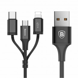 Кабель Baseus Excellent Cable USB For Micro/Lightning/Type-C 1.2mBlack