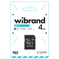 Карта пам'яті microSDHC Wibrand 4Gb class 4 (adapter SD)  - фото № 2