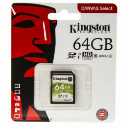 SDHC (UHS-1) Kingston Canvas Select 64Gb class 10  (R-80MB/s)