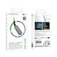 Bluetooth-ресивер BOROFONE BC51 Clear way AUX BT audio receiver/transmitter Metal Grey (Колір Metal Gray) - фото № 2