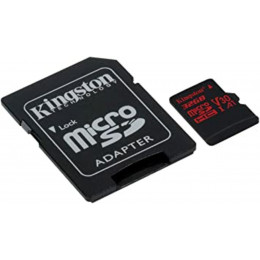 microSDHC (UHS-1 U3) Kingston Canvas React 32Gb class 10 (R100MB/s, W80MB/s) (adapter SD)