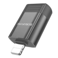 Адаптер BOROFONE BV18 iP male to USB female USB2.0 adapter Black (Колір 7073) - фото № 3