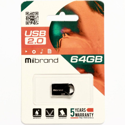 Flash Mibrand USB 2.0 Hawk 64Gb Black (MI2.0/HA64M1B) - зображення 2