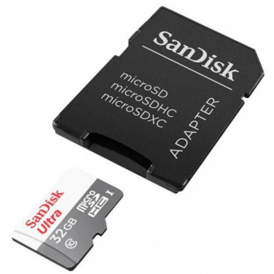 microSDHC (UHS-1) SanDisk Ultra 32Gb class 10 (80Mb/s) (adapter SD) - изображение 1