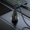 Автомобільний зарядний пристрій BOROFONE BZ19A Wisdom single port QC3.0 car charger set(Type-C) 18W Black (BZ19ACB) - зображення 3