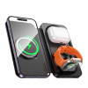 Бездротовий зарядний пристрій HOCO CQ13 Triumph 3-in-1 travel folding wireless fast charger Black (7073)- № 3