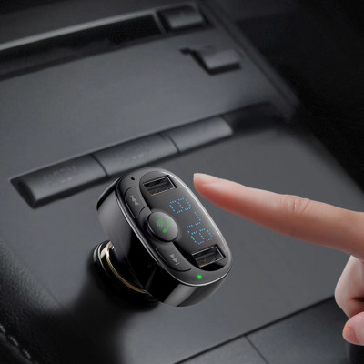 АЗП з FM-модулятор Baseus T Shaped S-09A Car Bluetooth MP3 Player (Standard Edition) Black - зображення 8
